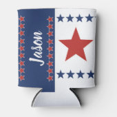 Patriottische sterren & Stripes persoonlijke Koelb Blikjeskoeler (Voorkant)