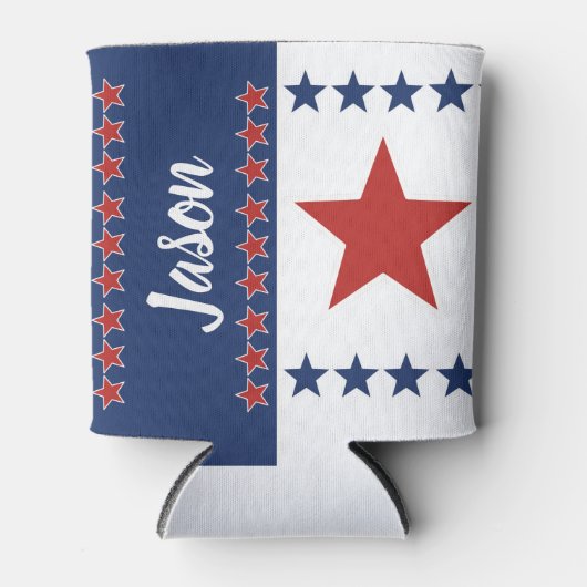 Patriottische sterren & Stripes persoonlijke Koelb Blikjeskoeler (Voorkant)