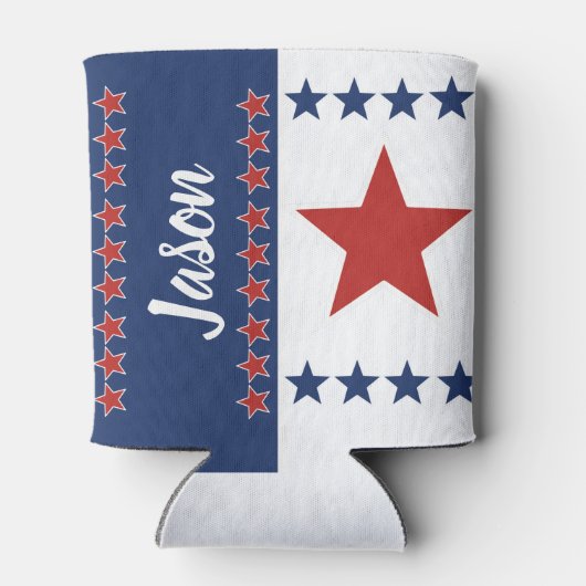 Patriottische sterren & Stripes persoonlijke Koelb Blikjeskoeler (Achterkant)