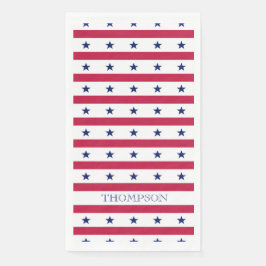 Patriottische sterren Stripes Red White Blue Name Servet