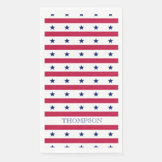 Patriottische sterren Stripes Red White Blue Name Servet