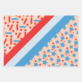  patriottische sterren stripes springen blauw inpakpapier vel (Voorkant 2)