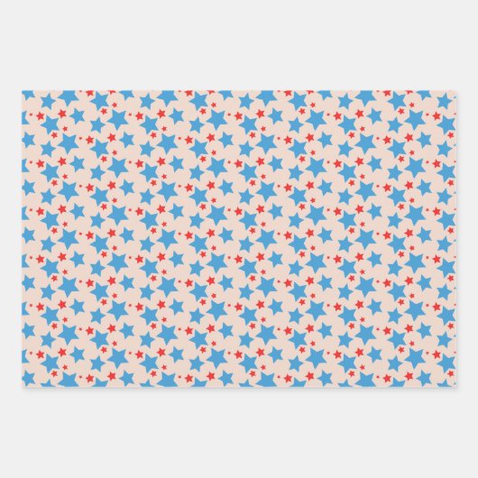  patriottische sterren stripes springen blauw inpakpapier vel (Voorkant)