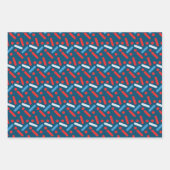 Patriottische sterren Stripes Sprinkles Blue Inpakpapier Vel (Voorkant 3)