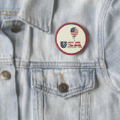 Patriottische sterren & Stripes USA Ronde Button 5,7 Cm (In situ)