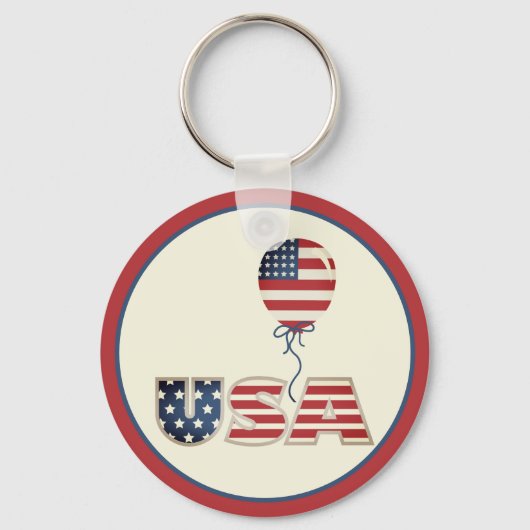 Patriottische sterren & Stripes USA Sleutelhanger (Voorkant)