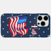 Patriottische sterren vlag gepersonaliseerd Case-Mate iPhone case (Achterkant (horizontaal))