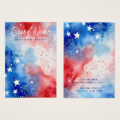 Patriottische sterren waterverf oorbel display kaa visitekaartje (Voorkant /achterkant)