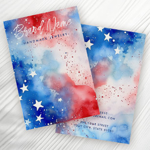 Patriottische sterren waterverf oorbel display kaa visitekaartje