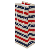 Patriottische sterren wijn cadeautas (Achterkant Gekanteld)