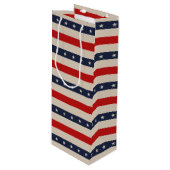 Patriottische sterren wijn cadeautas (Voorkant Gekanteld)
