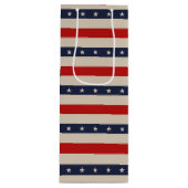 Patriottische sterren wijn cadeautas (Voorkant)