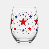 Patriottische sterren wijnglas wijnglas zonder voet (Achterkant)