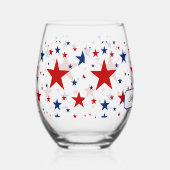 Patriottische sterren wijnglas wijnglas zonder voet (Rechts)