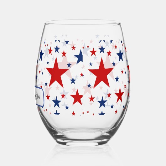 Patriottische sterren wijnglas wijnglas zonder voet (Links)
