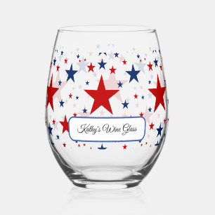 Patriottische sterren wijnglas zonder voet