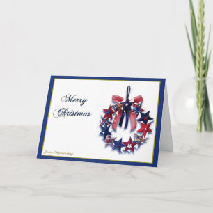 Patriottische Sterrenkrans Vrolijke Kerstgroet Feestdagen Kaart