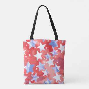 Patriottische sterrenleggings voor 4 juli tote bag