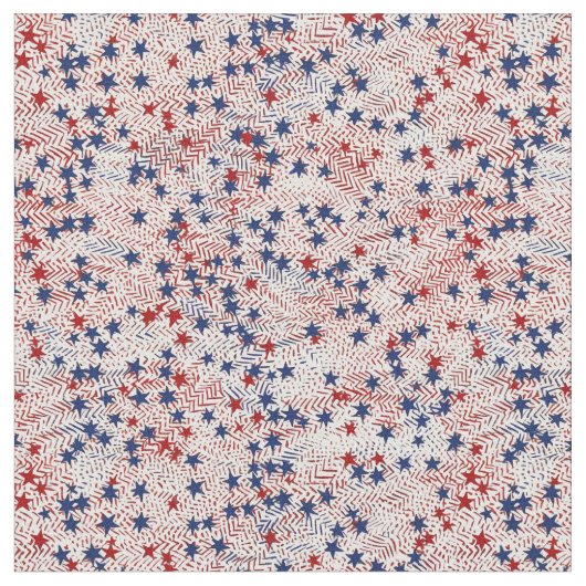 Patriottische sterrenscatter stof (Close Up)