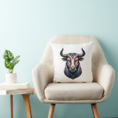 Patriottische Stier Kop Vintage Gravure Design_1 Kussen (Stoel)