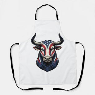 Patriottische Stier Kop Vintage Gravure Design_1 Schort