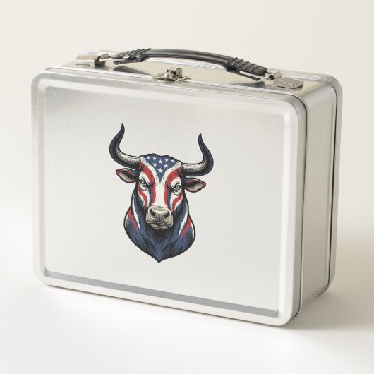 Patriottische Stier Kop Vintage Gravure Ontwerp_1 (Voorkant)