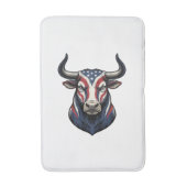 Patriottische Stier Kop Vintage Gravure Ontwerp_1 Badmat (Voorkant Verticaal)