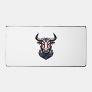 Patriottische Stier Kop Vintage Gravure Ontwerp_1 Bureaumat