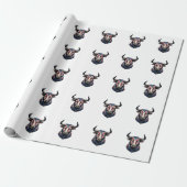 Patriottische Stier Kop Vintage Gravure Ontwerp_1 Cadeaupapier (Uitgerold)