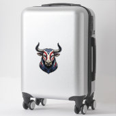 Patriottische Stier Kop Vintage Gravure Ontwerp_1 Sticker (Koffer)