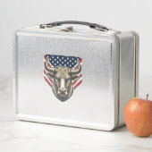 Patriottische Stier Kop Vintage Gravure Vector Kun (In situ)