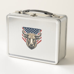 Patriottische Stier Kop Vintage Gravure Vector Kun