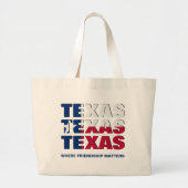 Patriottische stof TEXAS VLAG Grote Tote Bag (Voorkant)