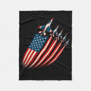 Patriottische straaljager Amerikaanse vlag 4 juli Fleece Deken
