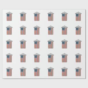 Patriottische straaljager vlag vintage graveer ont cadeaupapier