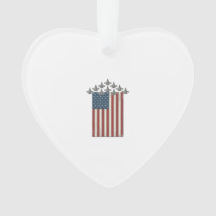 Patriottische straaljager vlag vintage graveer ont ornament