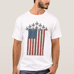Patriottische straaljager vlag vintage graveer ont t-shirt