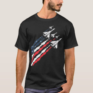 Patriottische straaljager vliegtuig Amerikaanse vl T-shirt
