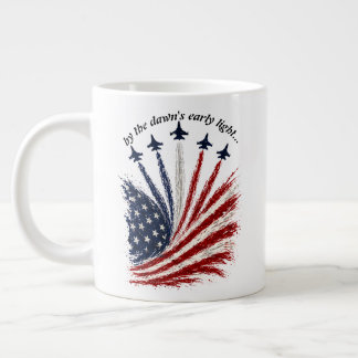 Patriottische straaljagerformatie Amerikaanse vlag Grote Koffiekop