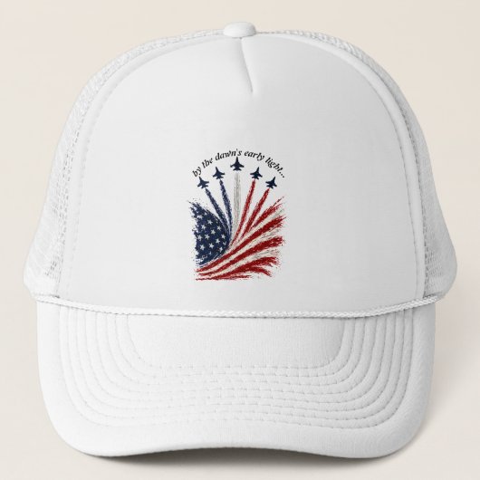 Patriottische straaljagerformatie Amerikaanse vlag Trucker Pet (Voorkant)