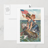 Patriottische  strand scene briefkaart (Voorkant / Achterkant)