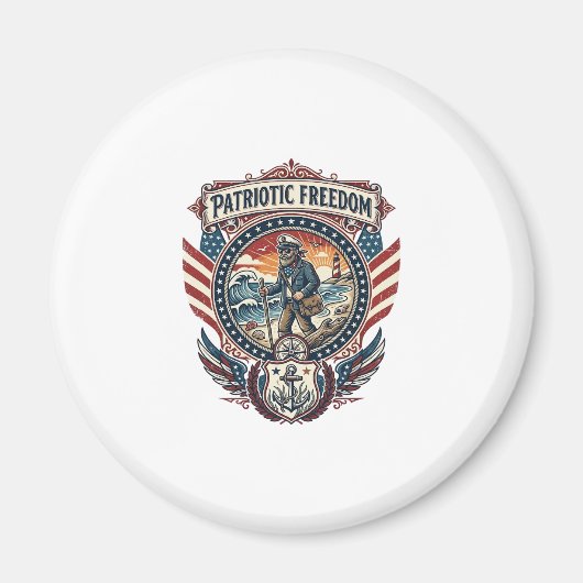 Patriottische Strandjutter Vector Grafische T-shir Magneet (Voorkant)