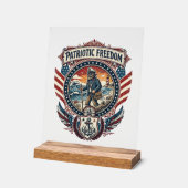 Patriottische Strandjutter Vector Graphic T-shirt_ Acryl Bord (Hoek)