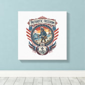 Patriottische Strandjutter Vector Graphic T-shirt_ Canvas Afdruk (Insitu (Houten vloer))