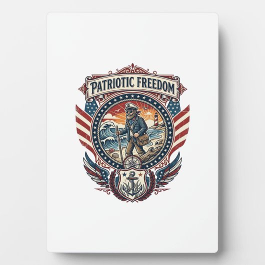 Patriottische Strandjutter Vector Graphic T-shirt_ Fotoplaat (voorkant)