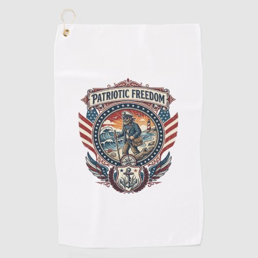Patriottische Strandjutter Vector Graphic T-shirt_ Golfhanddoek (Voorkant)