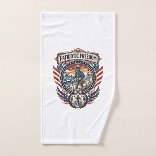 Patriottische Strandjutter Vector Graphic T-shirt_ Handdoek (Handdoek)