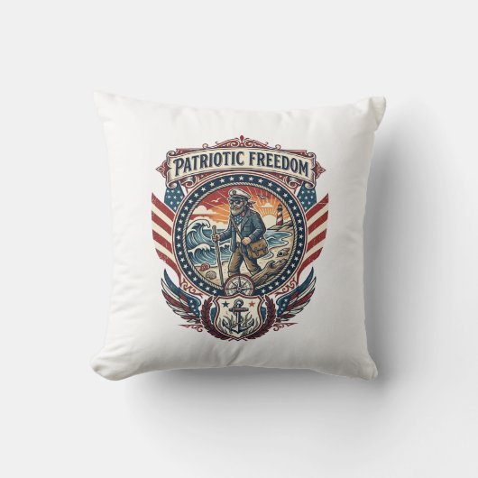 Patriottische Strandjutter Vector Graphic T-shirt_ Kussen (Voorkant)