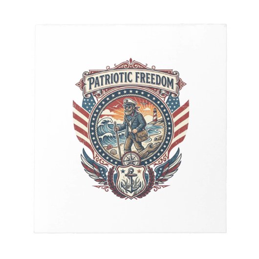 Patriottische Strandjutter Vector Graphic T-shirt_ Notitieblok (Voorkant)