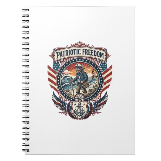 Patriottische Strandjutter Vector Graphic T-shirt_ Notitieboek (Voorkant)